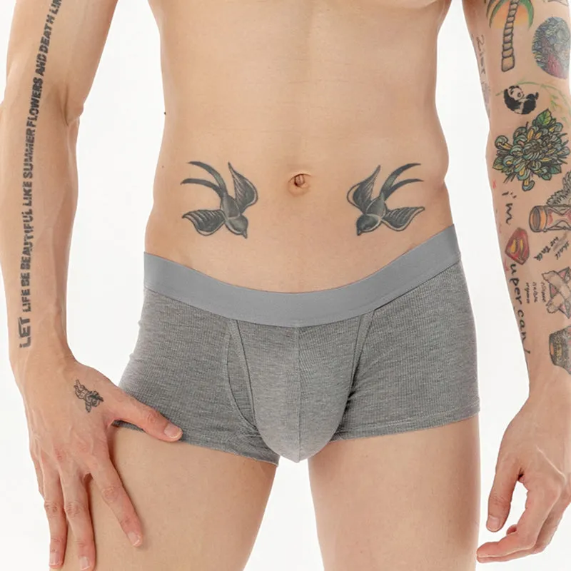 3 Pack Ribbed Separate Support Pouch Boxer Briefs