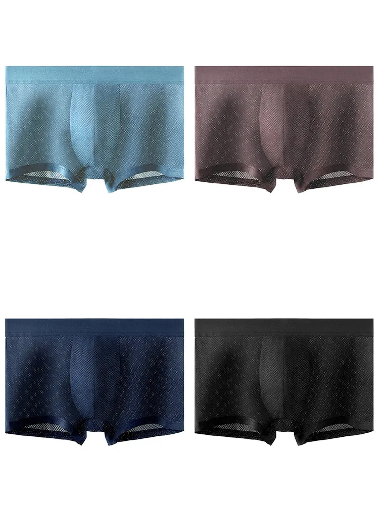 4 Pack Men's Thin Ultra Breathable Mesh Trunks