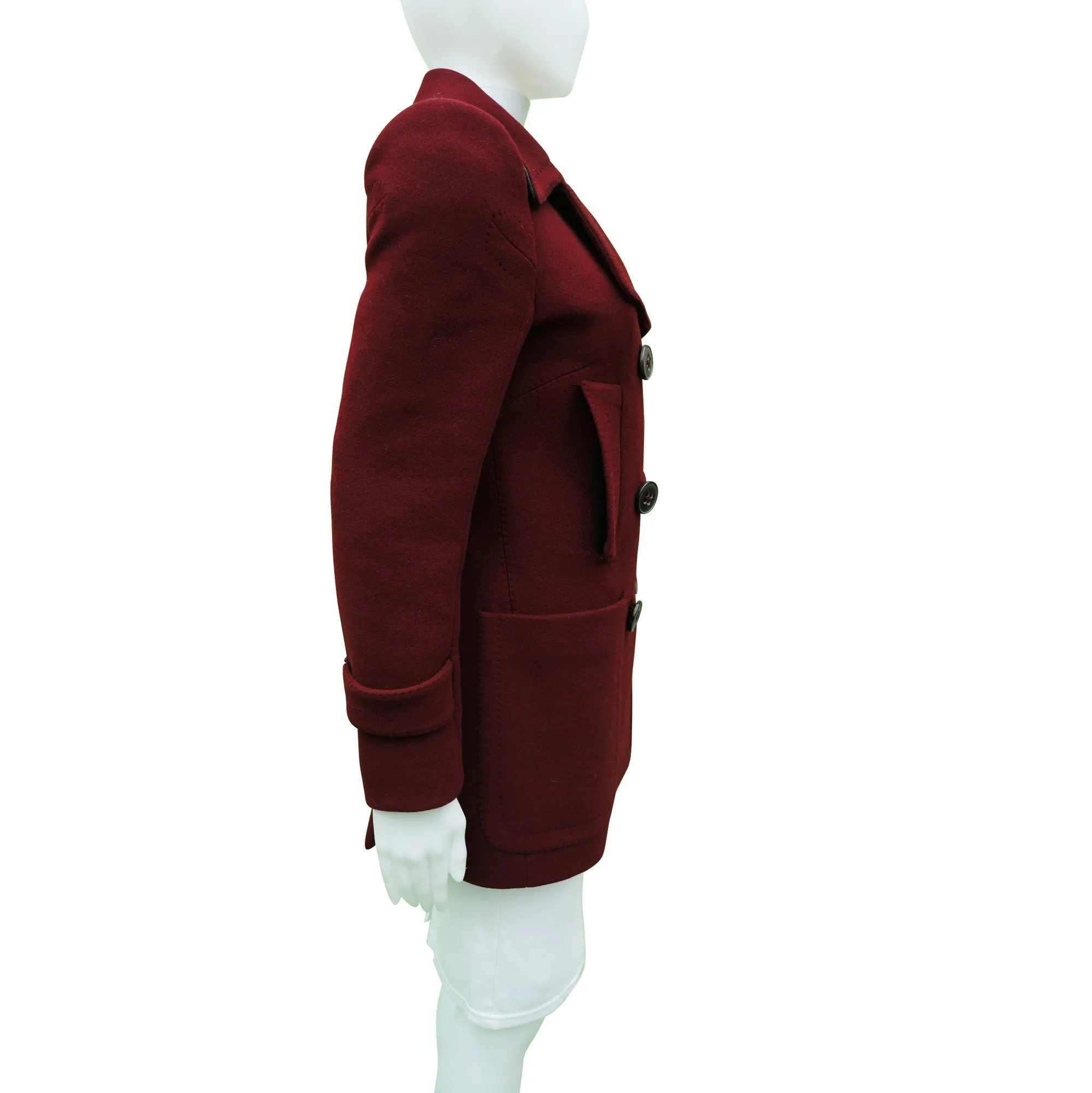 6267 WOOL BURGUNDY PEACOAT