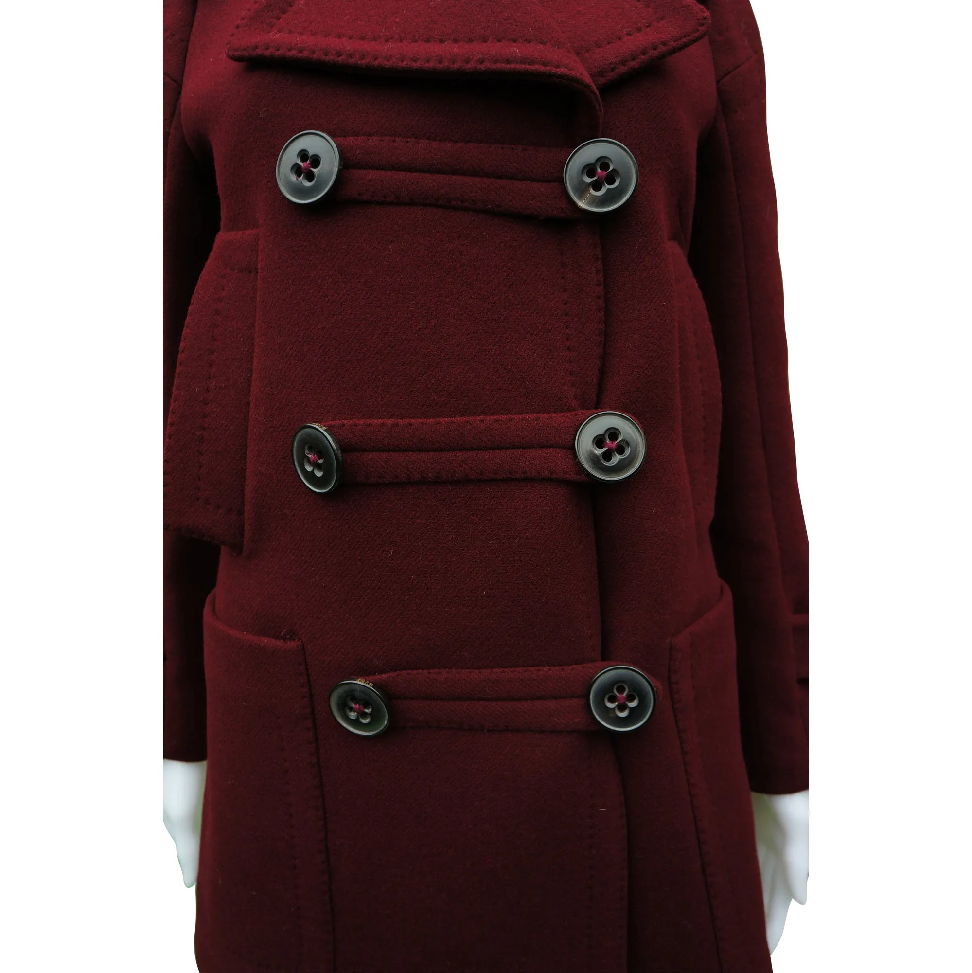 6267 WOOL BURGUNDY PEACOAT