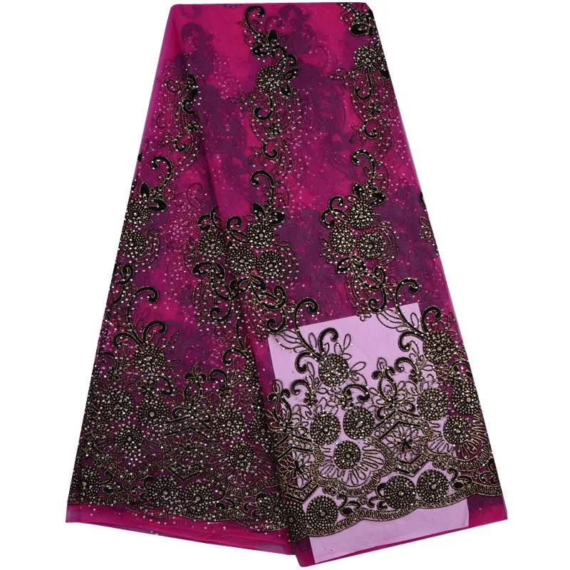 African Lace Fabric With Stones 2019 Fashion French Lace Fabric