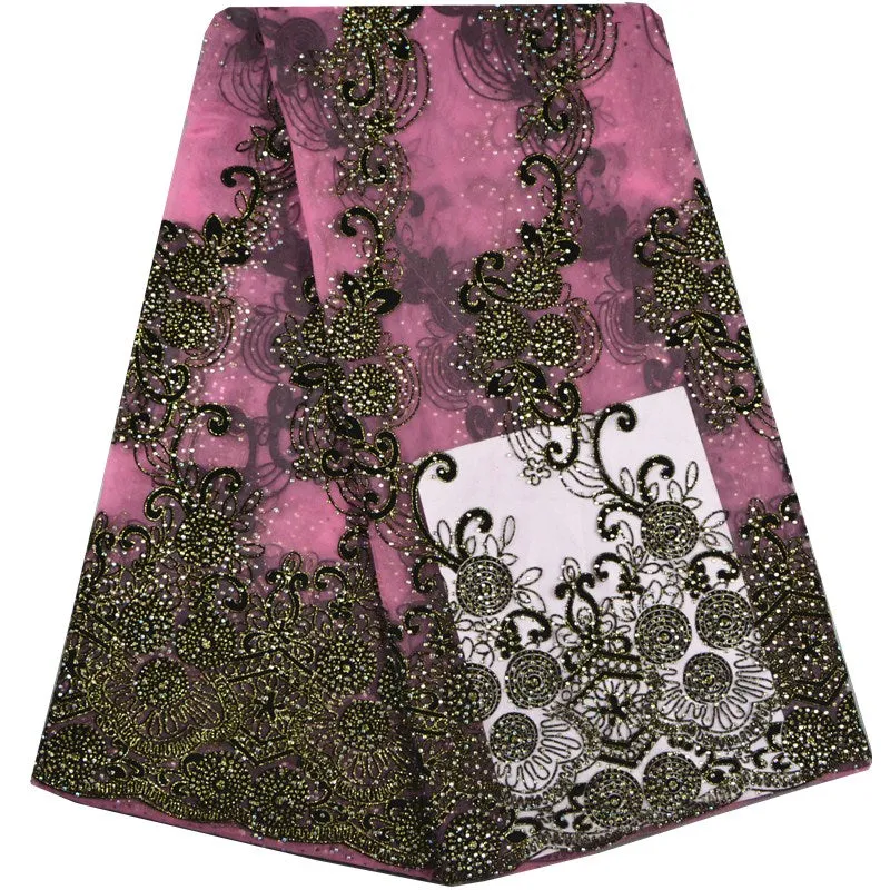 African Lace Fabric With Stones 2019 Fashion French Lace Fabric