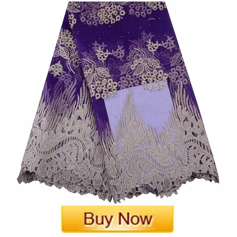 African Lace Fabric With Stones 2019 Fashion French Lace Fabric