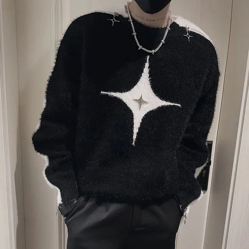 Aidase Fashion O-Neck All-match Spliced Zipper Sweaters Men's Clothing 2024 Autumn Winter New Loose Korean Pullovers Young Style Tops