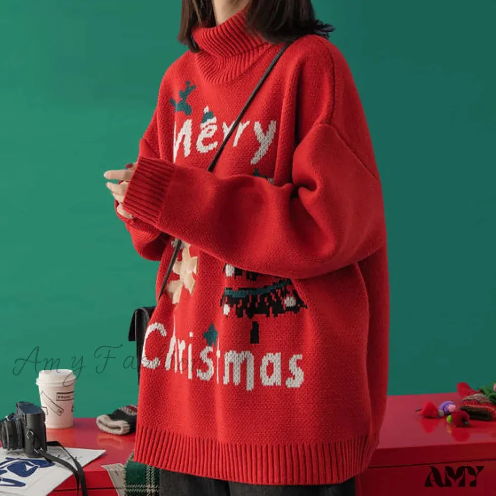 Amy Fashion - Korean Style Wild Loose Casual Loose Sweater