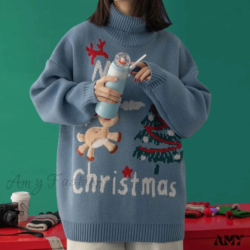 Amy Fashion - Korean Style Wild Loose Casual Loose Sweater
