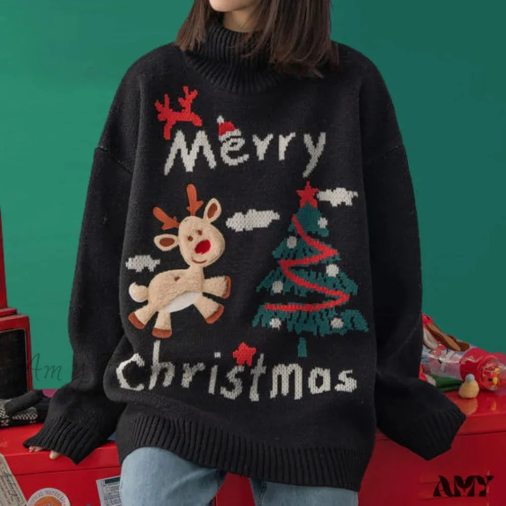 Amy Fashion - Korean Style Wild Loose Casual Loose Sweater