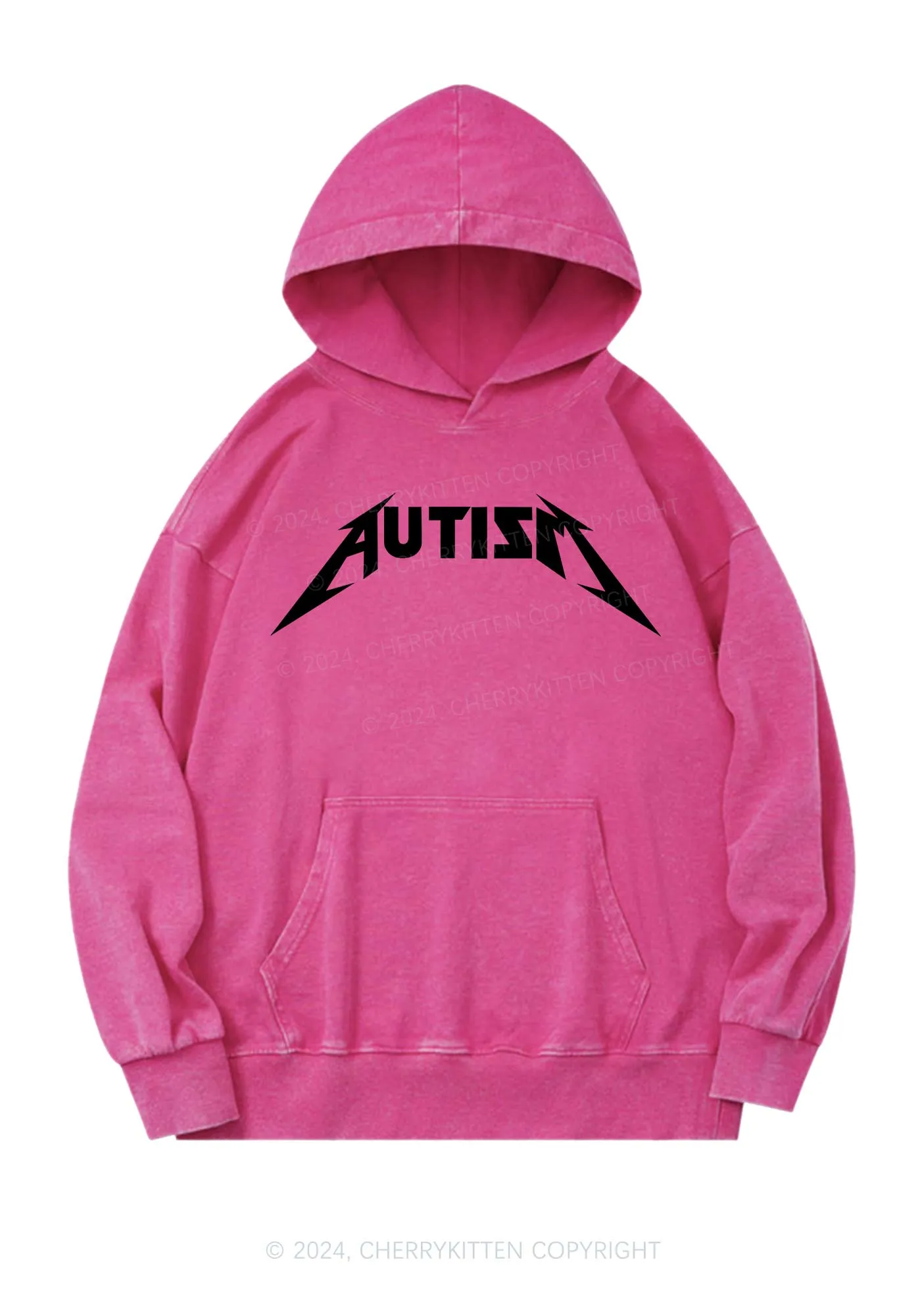 Autism Patient Y2K Washed Hoodie Cherrykitten