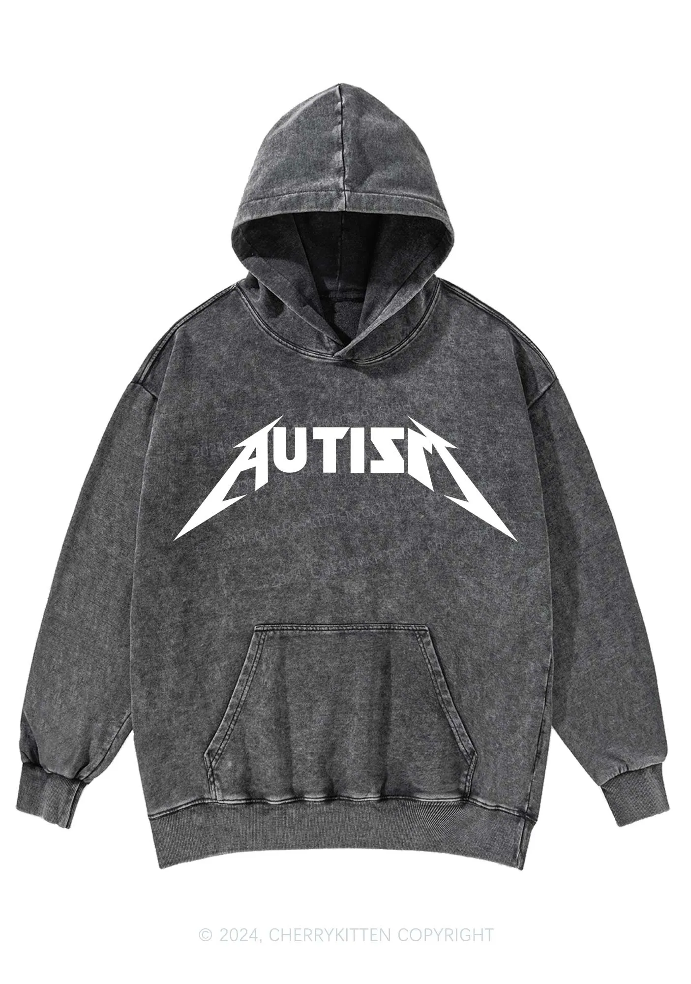 Autism Patient Y2K Washed Hoodie Cherrykitten