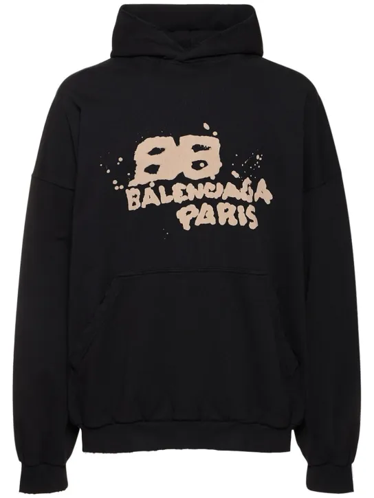 Balenciaga   Hand drawn BB icon cotton hoodie 