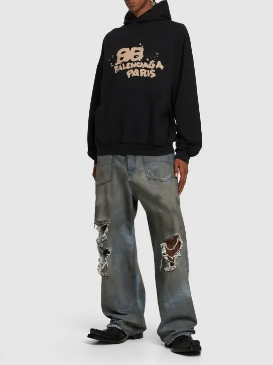 Balenciaga   Hand drawn BB icon cotton hoodie 
