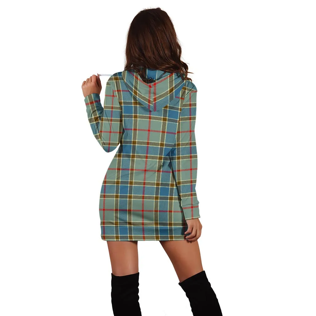 Balfour Blue Tartan Hoodie Dress with Family Crest