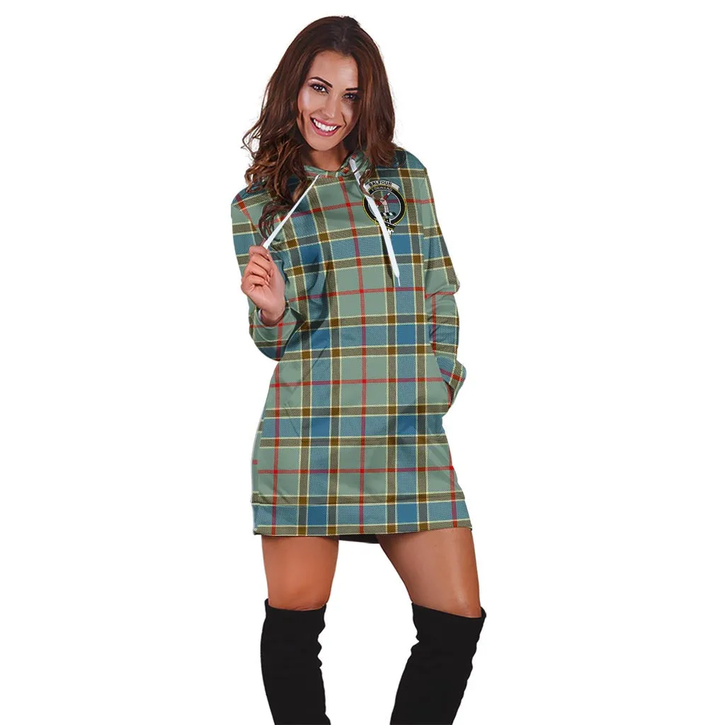 Balfour Blue Tartan Hoodie Dress with Family Crest