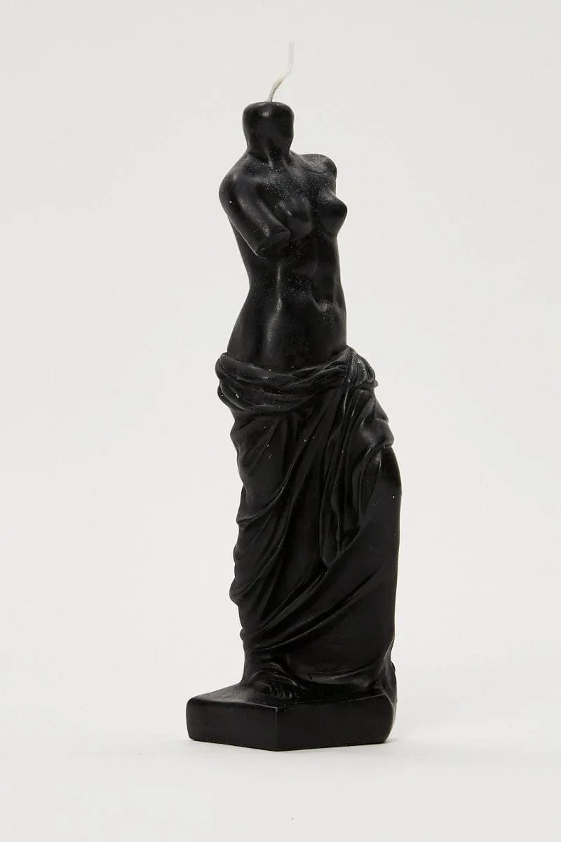 Black Grecian Figure Candle
