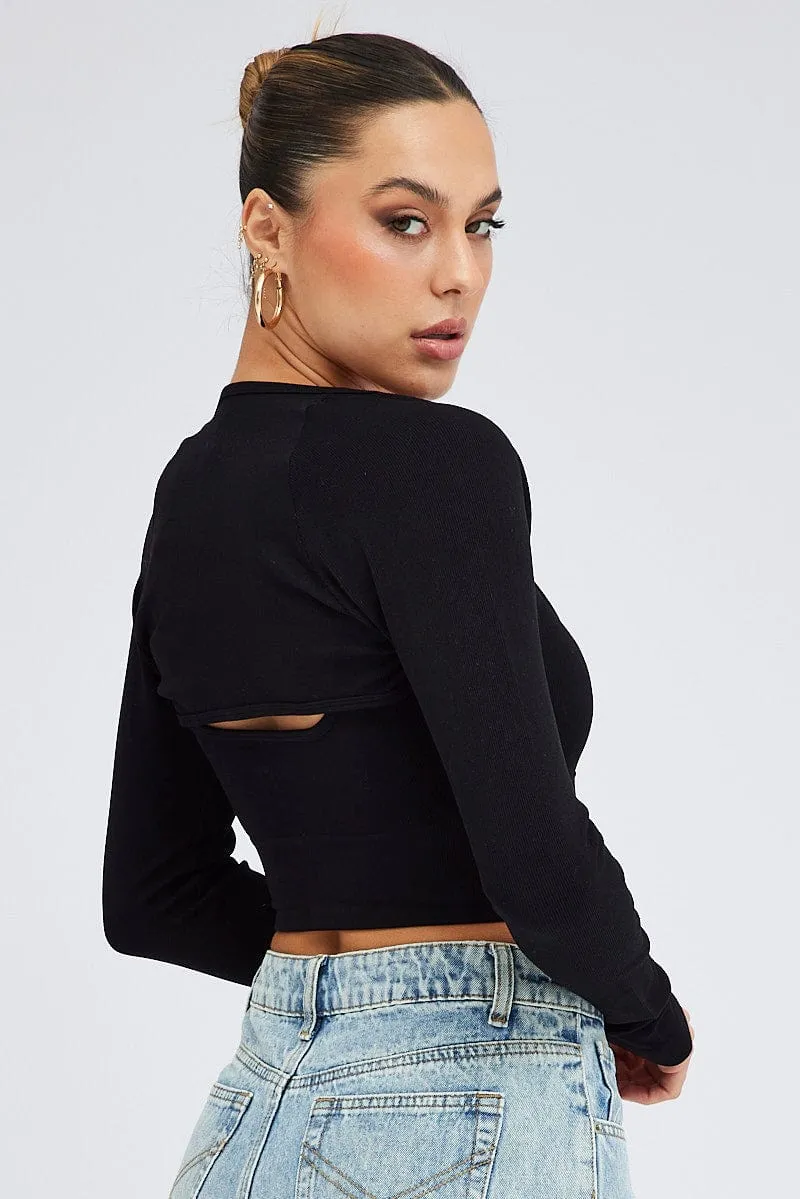 Black Tank Top and Shrug Set Seamless