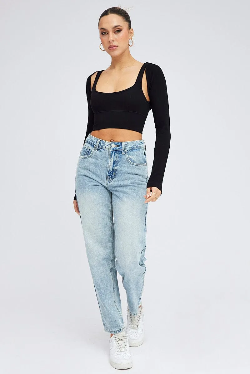 Black Tank Top and Shrug Set Seamless