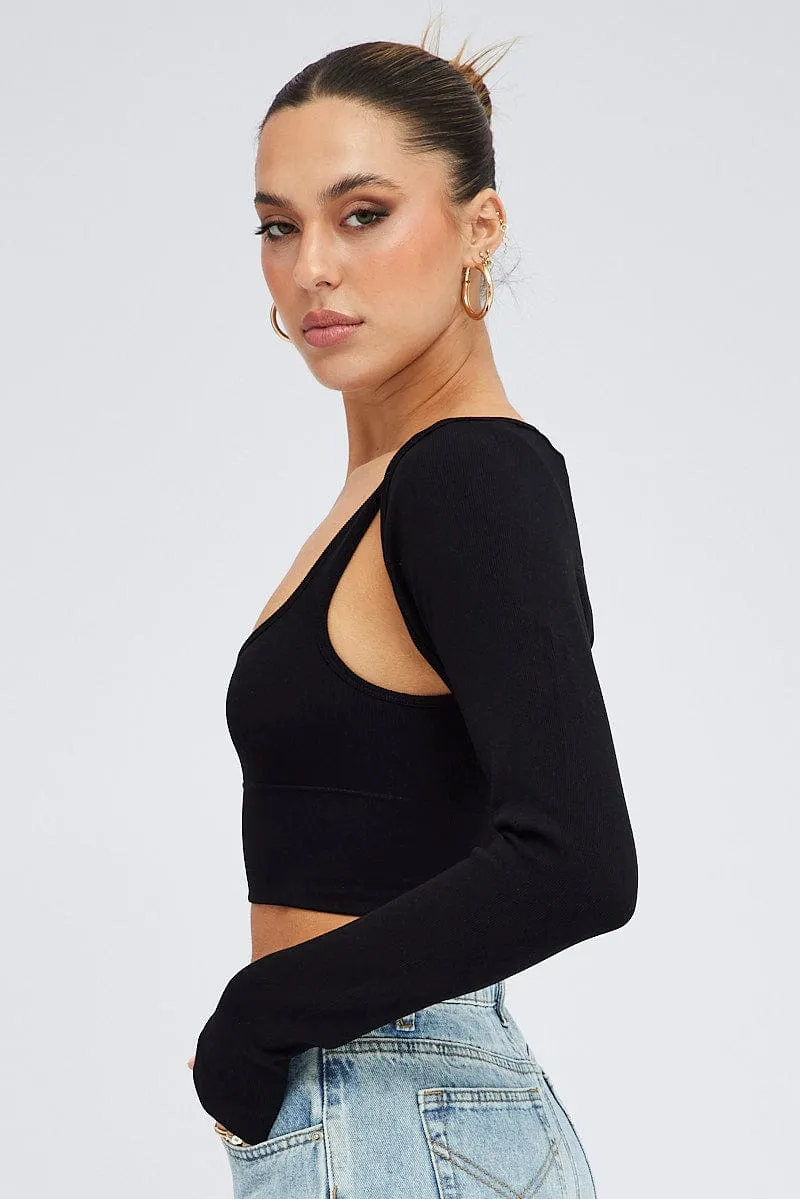 Black Tank Top and Shrug Set Seamless