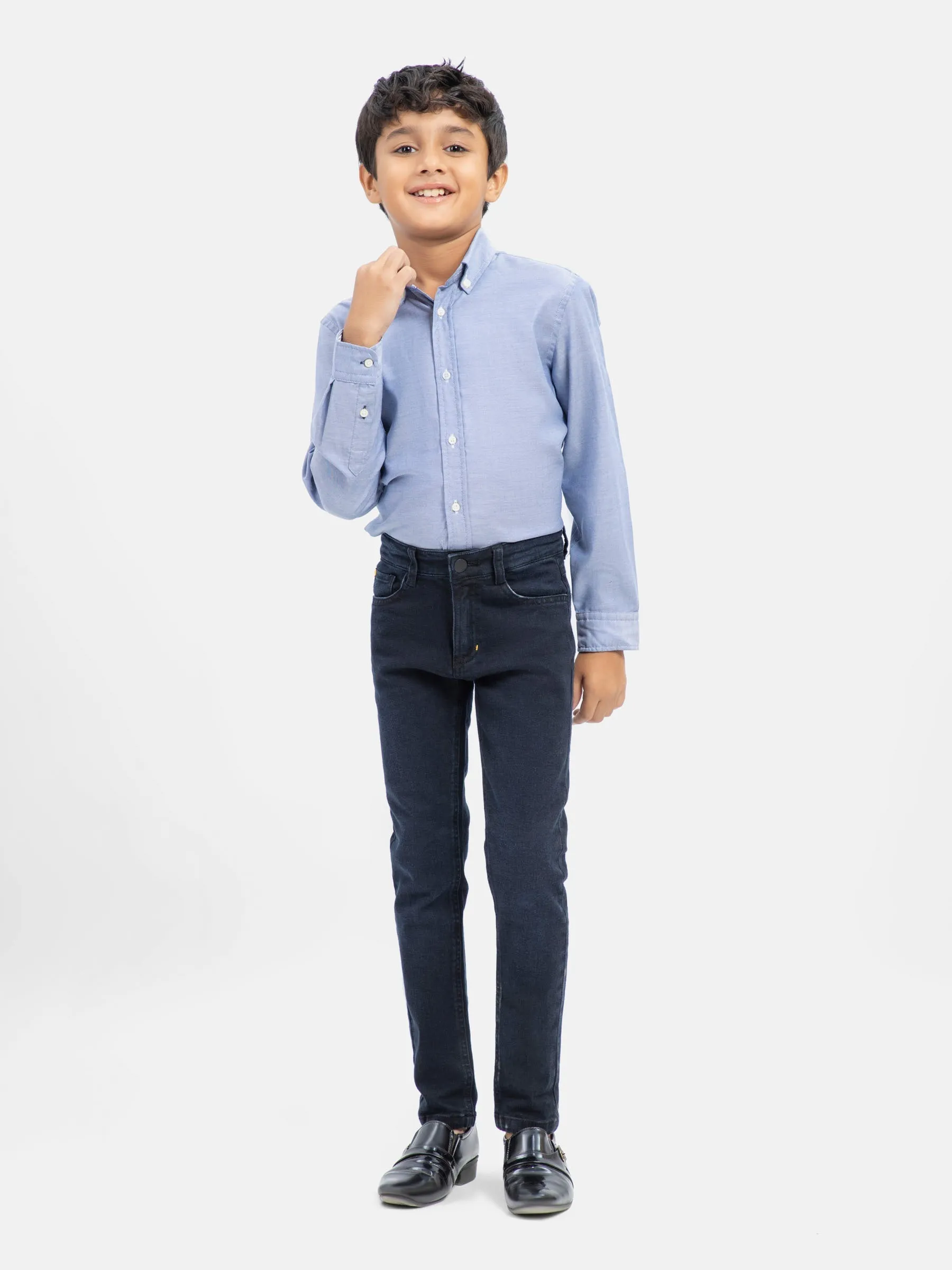 Blue Oxford Long Sleeve Casual Shirt