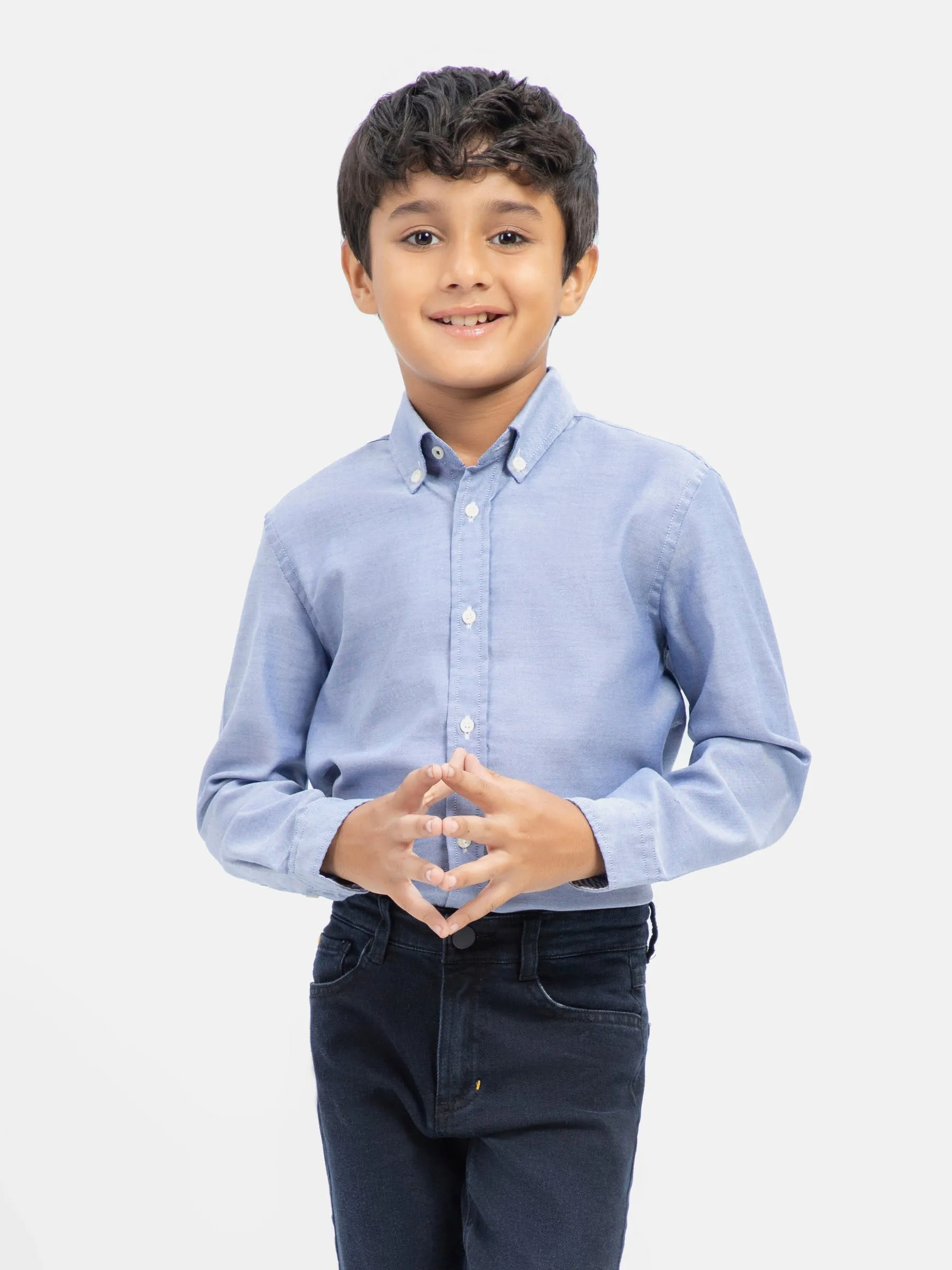 Blue Oxford Long Sleeve Casual Shirt