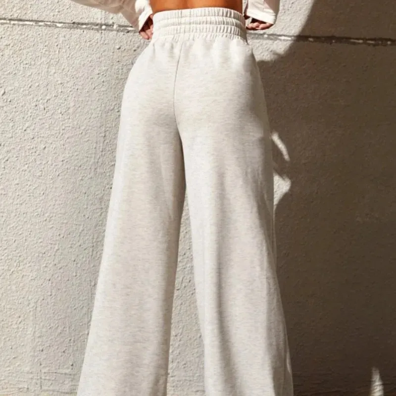 Bonnyshow New Women's High Waist Sagging Loose Casual Straight Leg Pants Commuting Female Clothing Winter Women Fashion Trousers