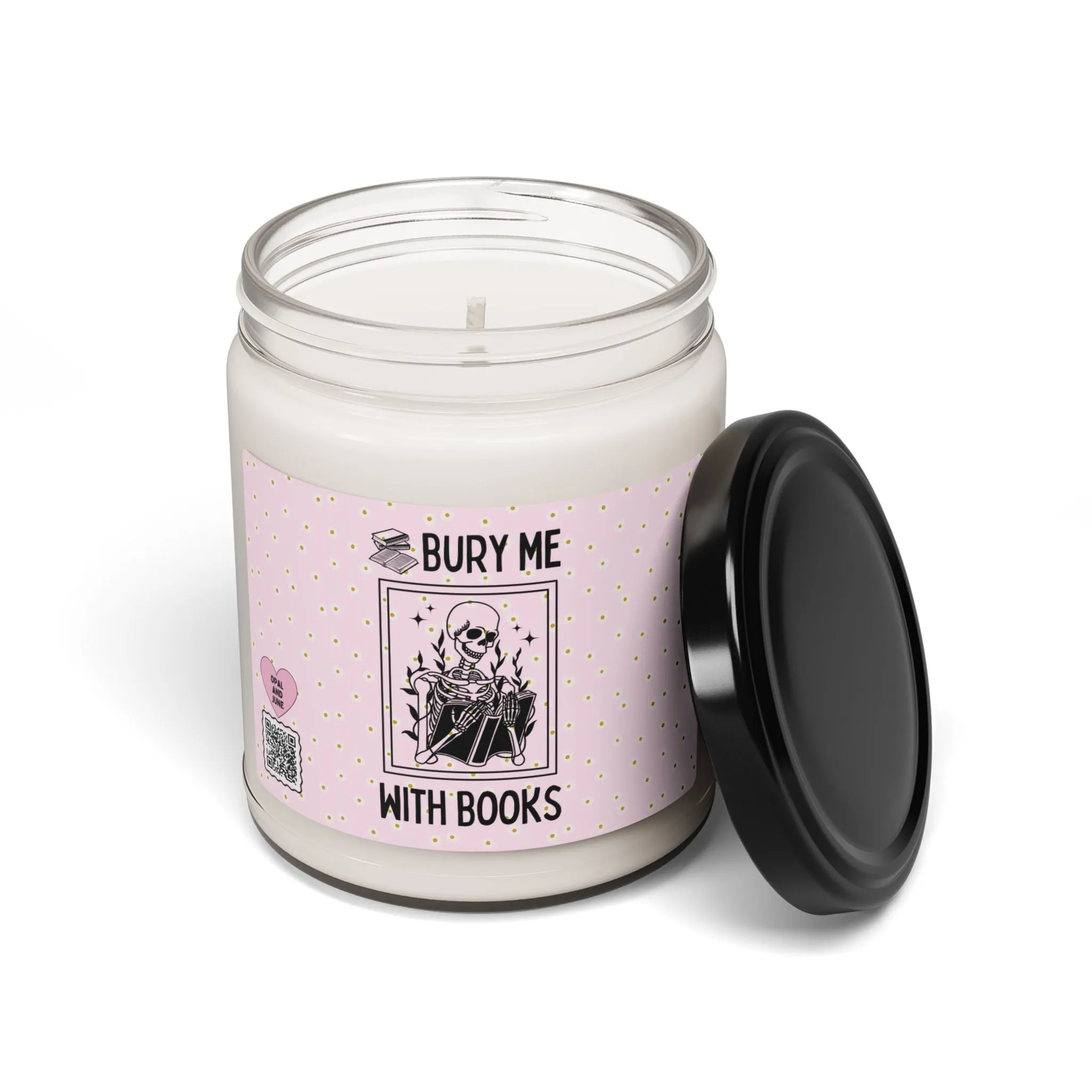 Bookish Skeleton Candle