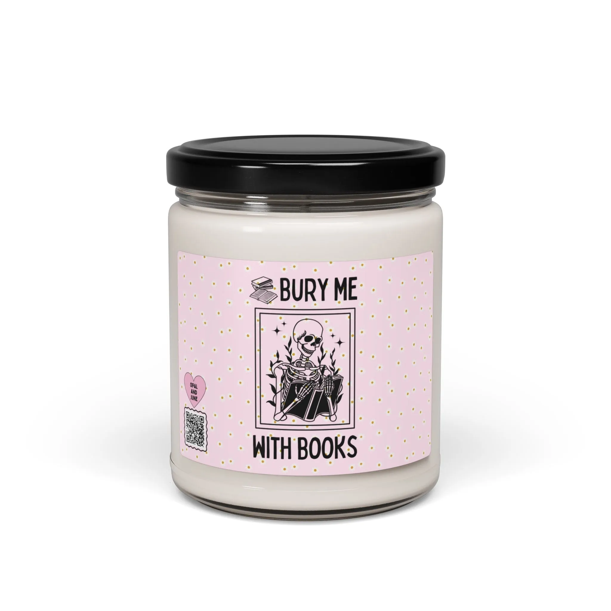 Bookish Skeleton Candle