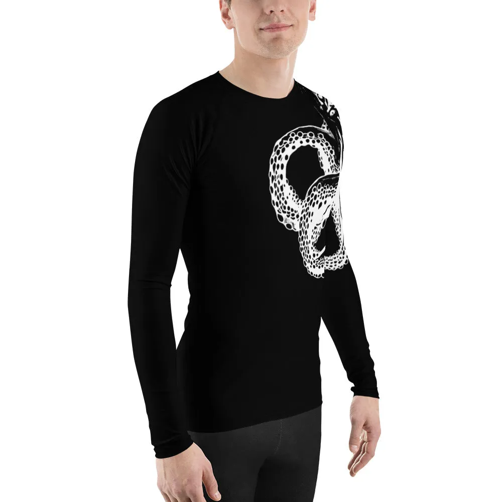 Bottom Time Eco-Friendly Men's Rash Guard, Octopus Shirt