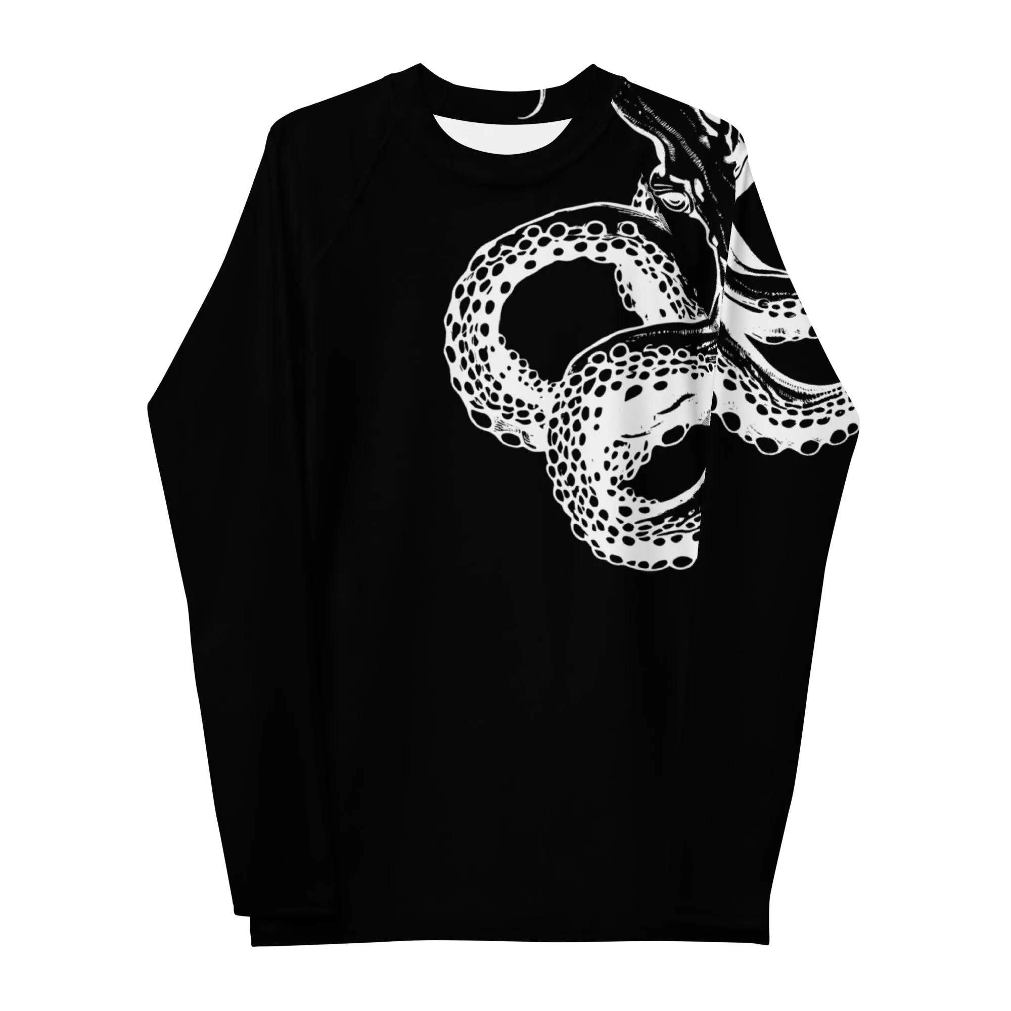 Bottom Time Eco-Friendly Men's Rash Guard, Octopus Shirt