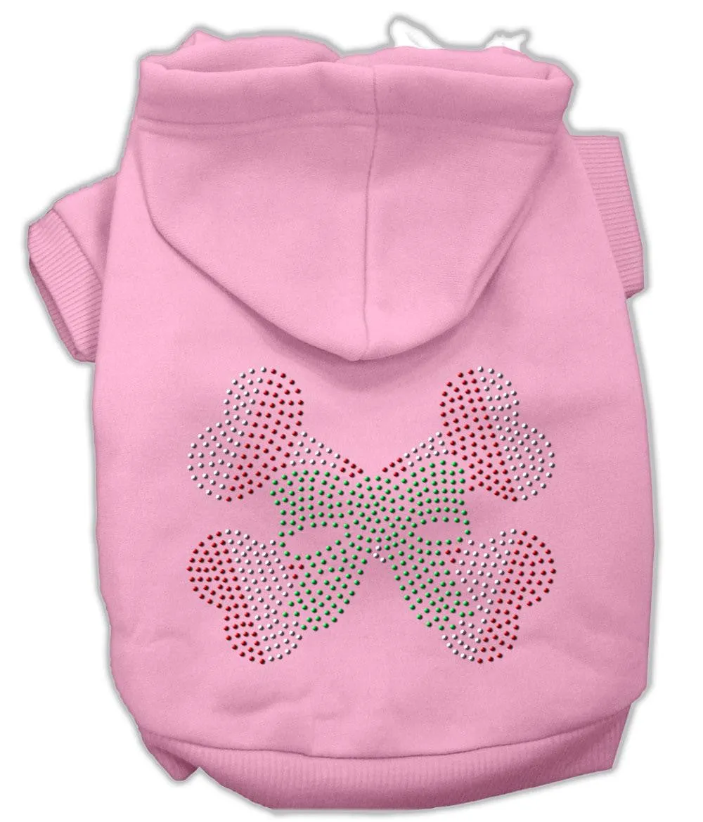 Candy Cane Crossbones Rhinestone Hoodie Pink XXXL(20)
