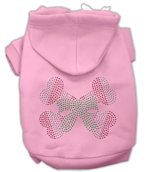 Candy Cane Crossbones Rhinestone Hoodie Pink XXXL(20)