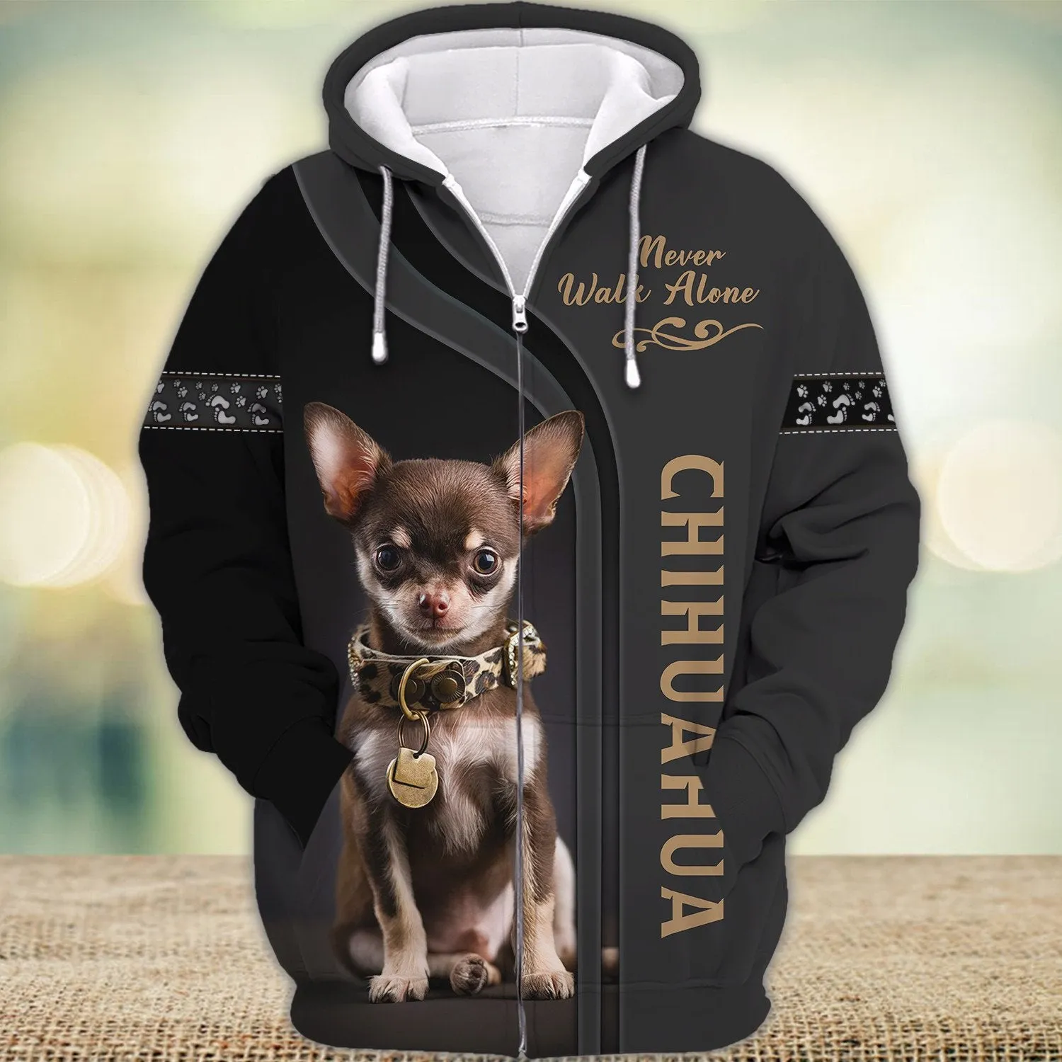 Chihuahua Love Never Walk Alone 3D Sweatshirt, Gift for Loss of Dog Lovers