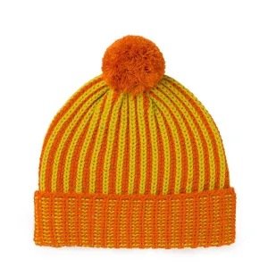 Chunky Rib Knit Beanie: Golden Olive