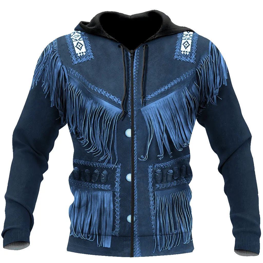 Cowboy Jacket Blue Cosplay 3D Over Printed Unisex Sweatshirt Hoodie Shirts, Idea gift for Cowboy