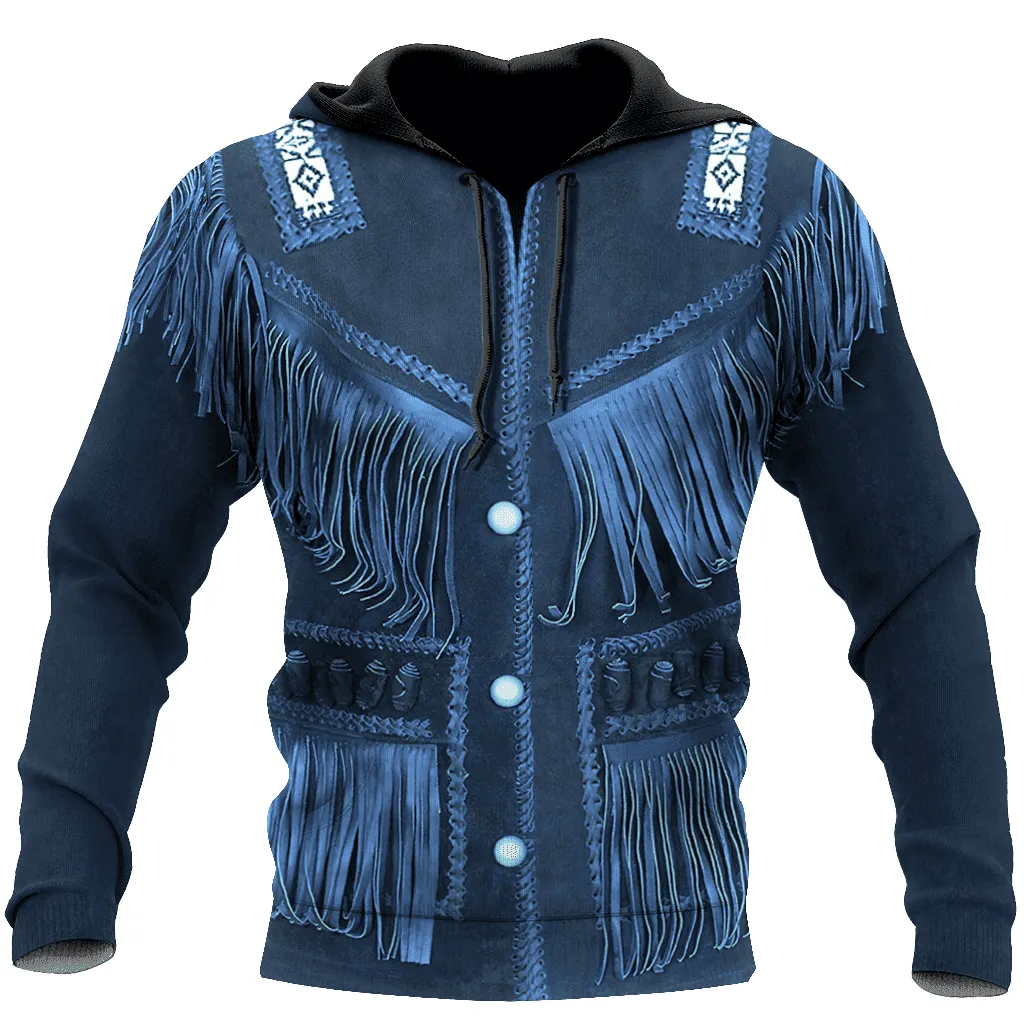 Cowboy Jacket Blue Cosplay 3D Over Printed Unisex Sweatshirt Hoodie Shirts, Idea gift for Cowboy