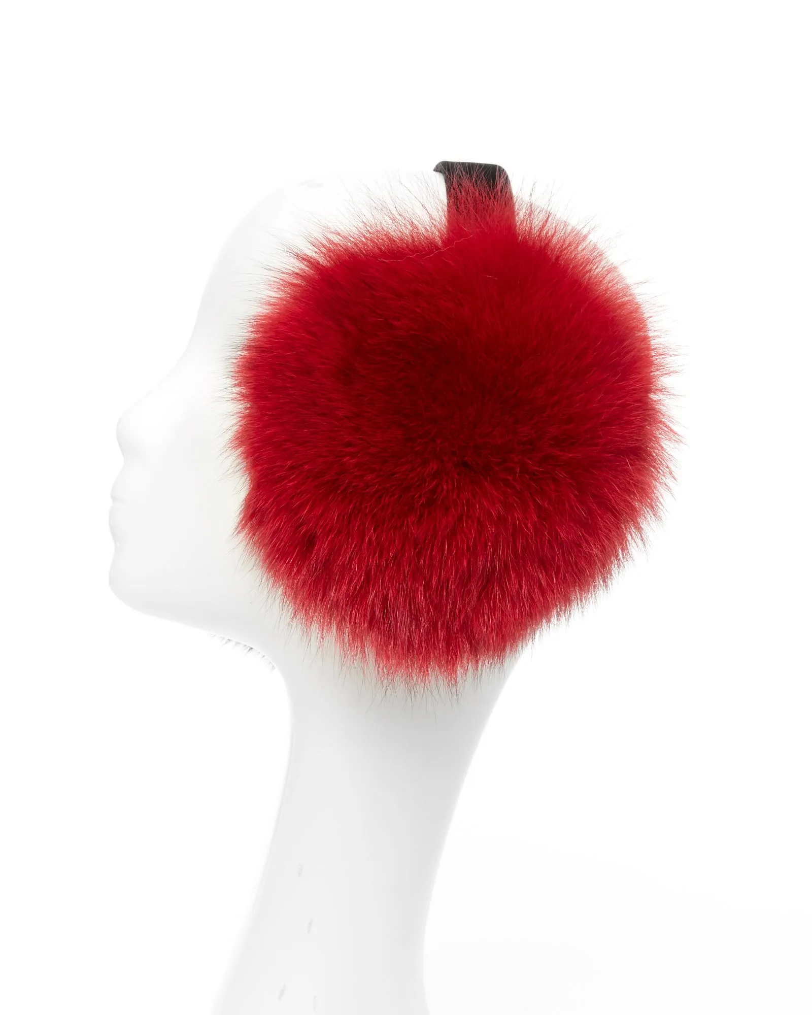 Dyed Red Fox Fur Earmuffs