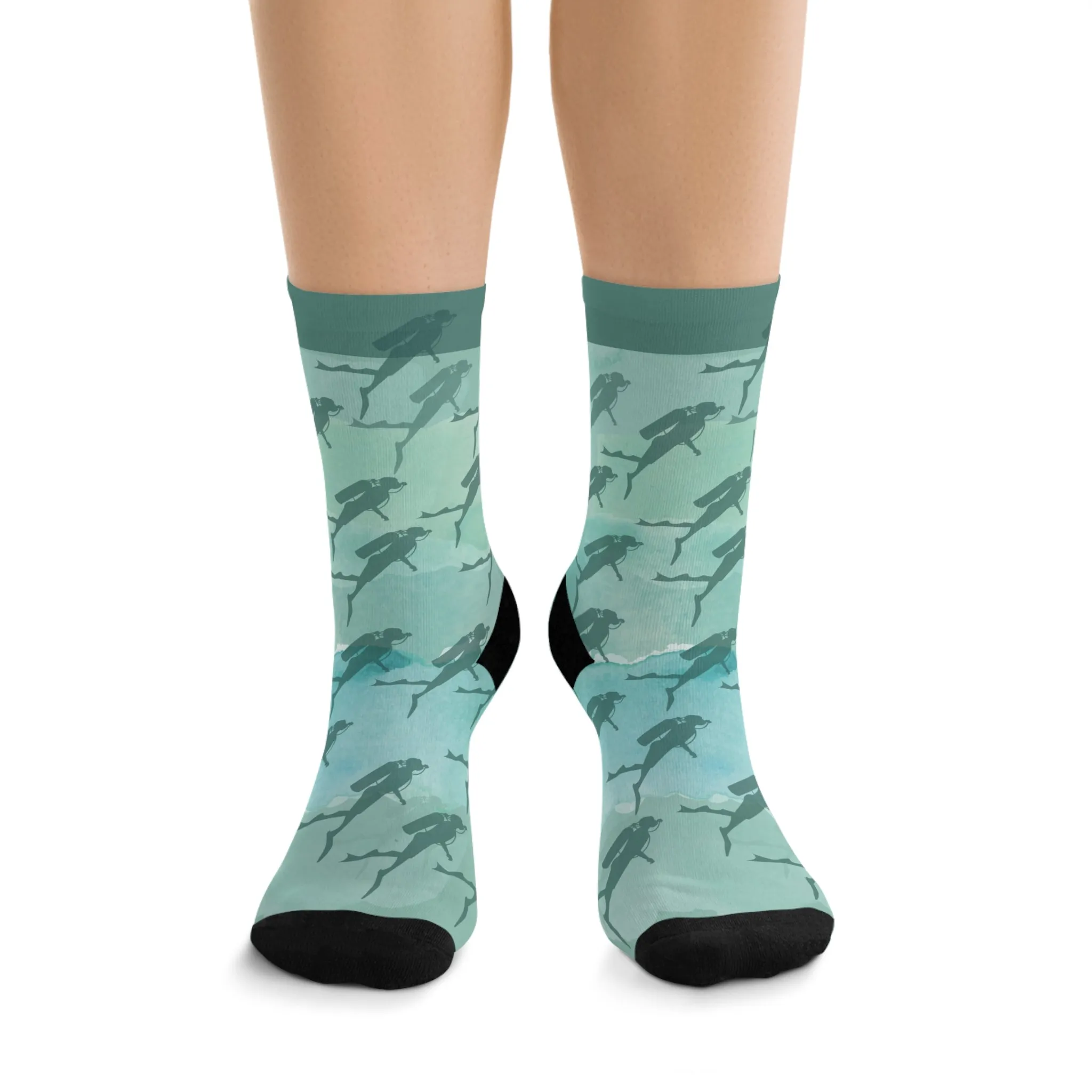 Eco-Friendly Scuba Diver Design Socks