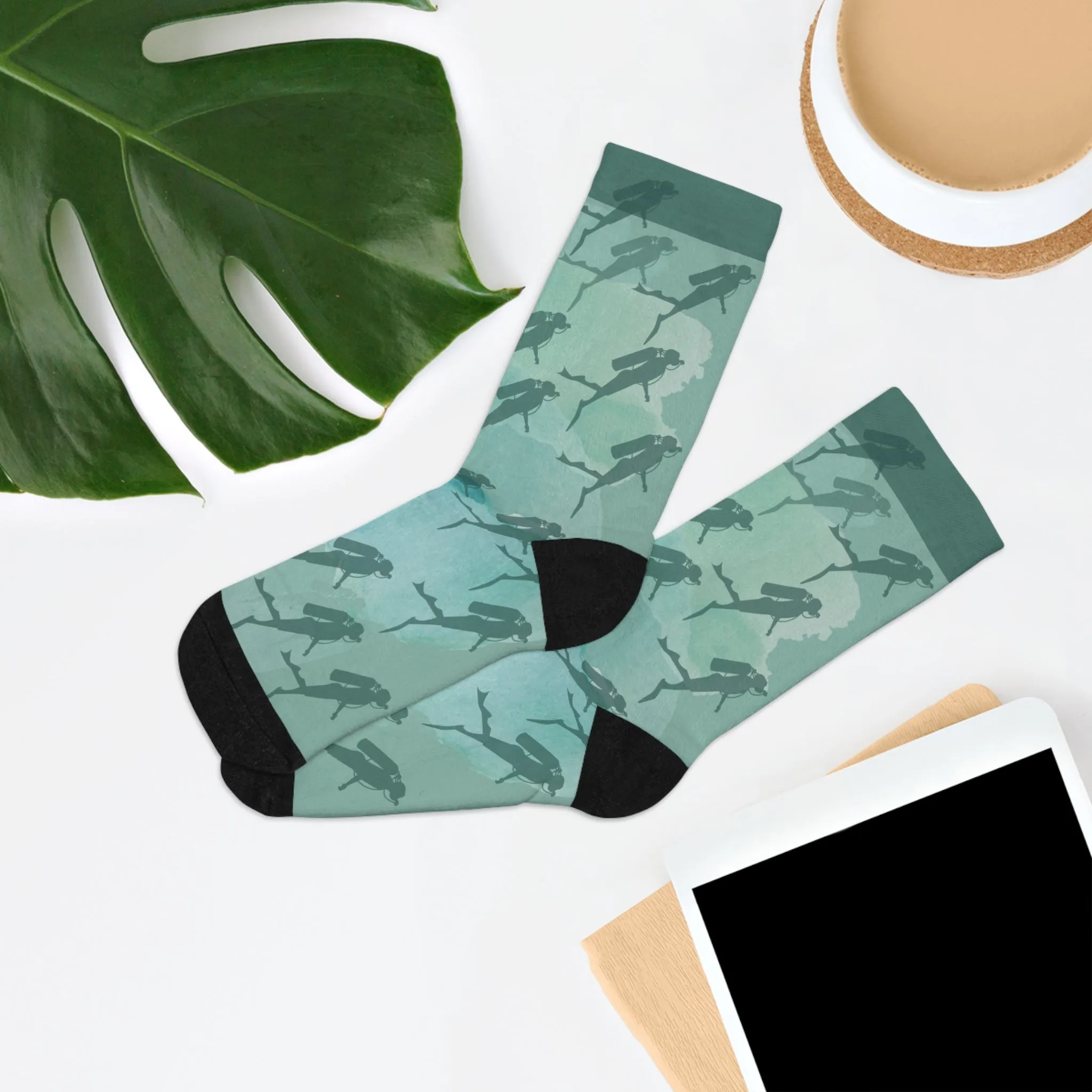 Eco-Friendly Scuba Diver Design Socks