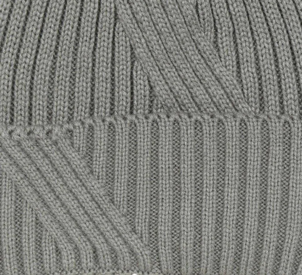 FabSeasons Grey Acrylic Woolen Winter skull cap with Pom Pom for Girls & Women