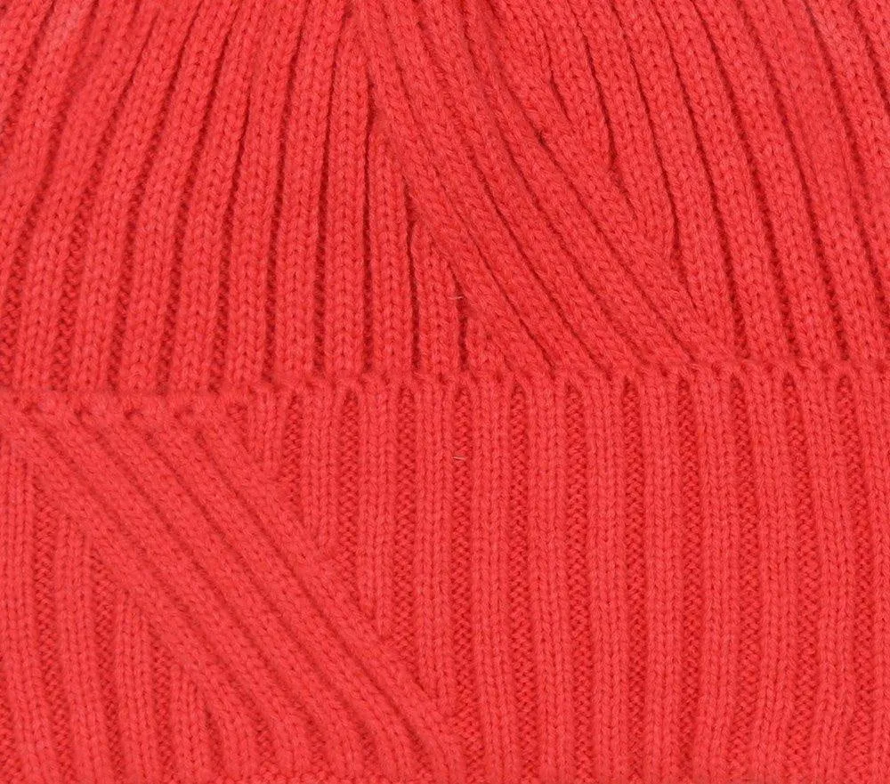 FabSeasons Pink Acrylic Woolen Winter skull cap with Pom Pom for Girls & Women
