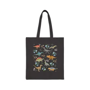 Floral Dinosaur Tote Bag