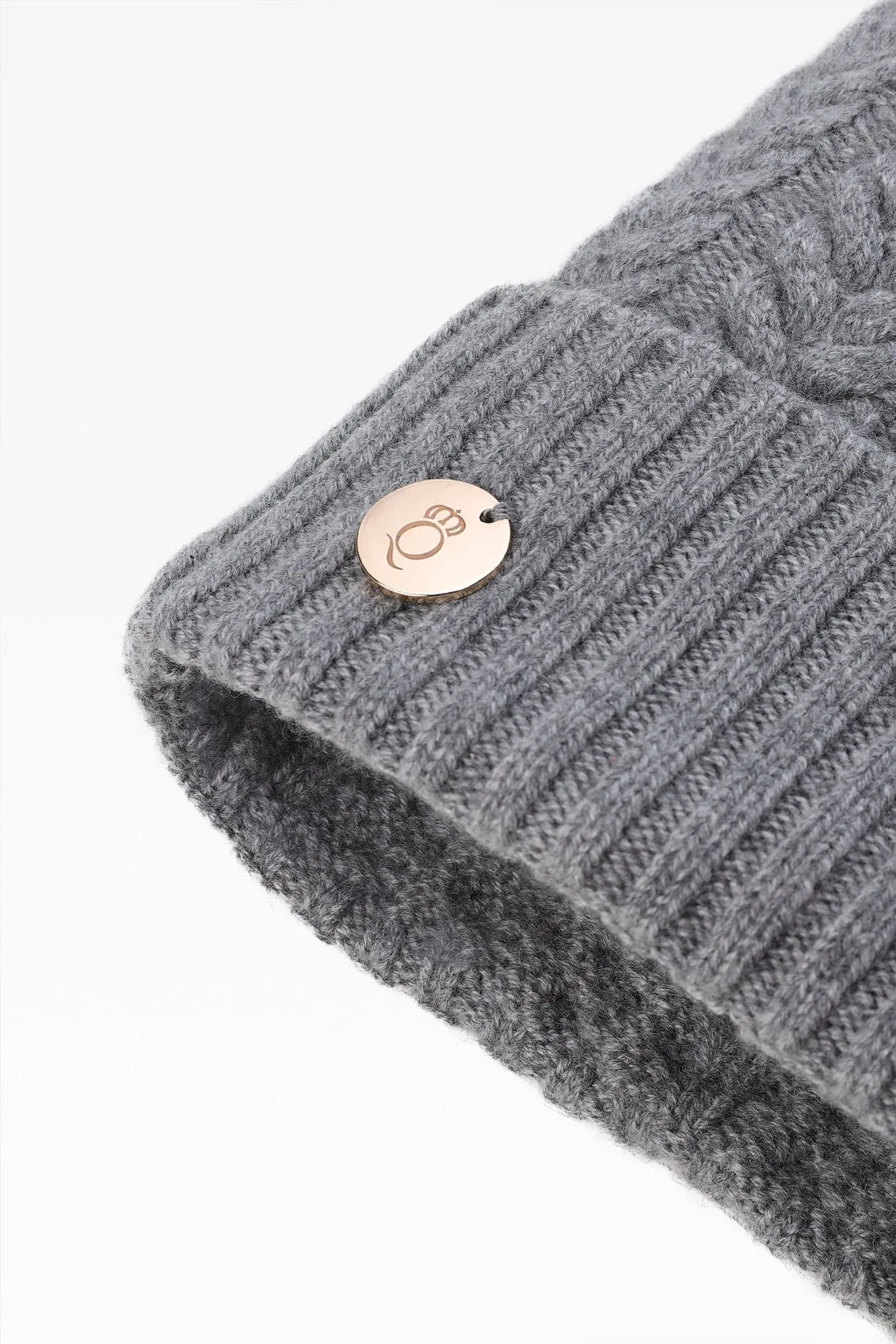Georgie Cable Rib Pom Pom Hat - Faux Fur
