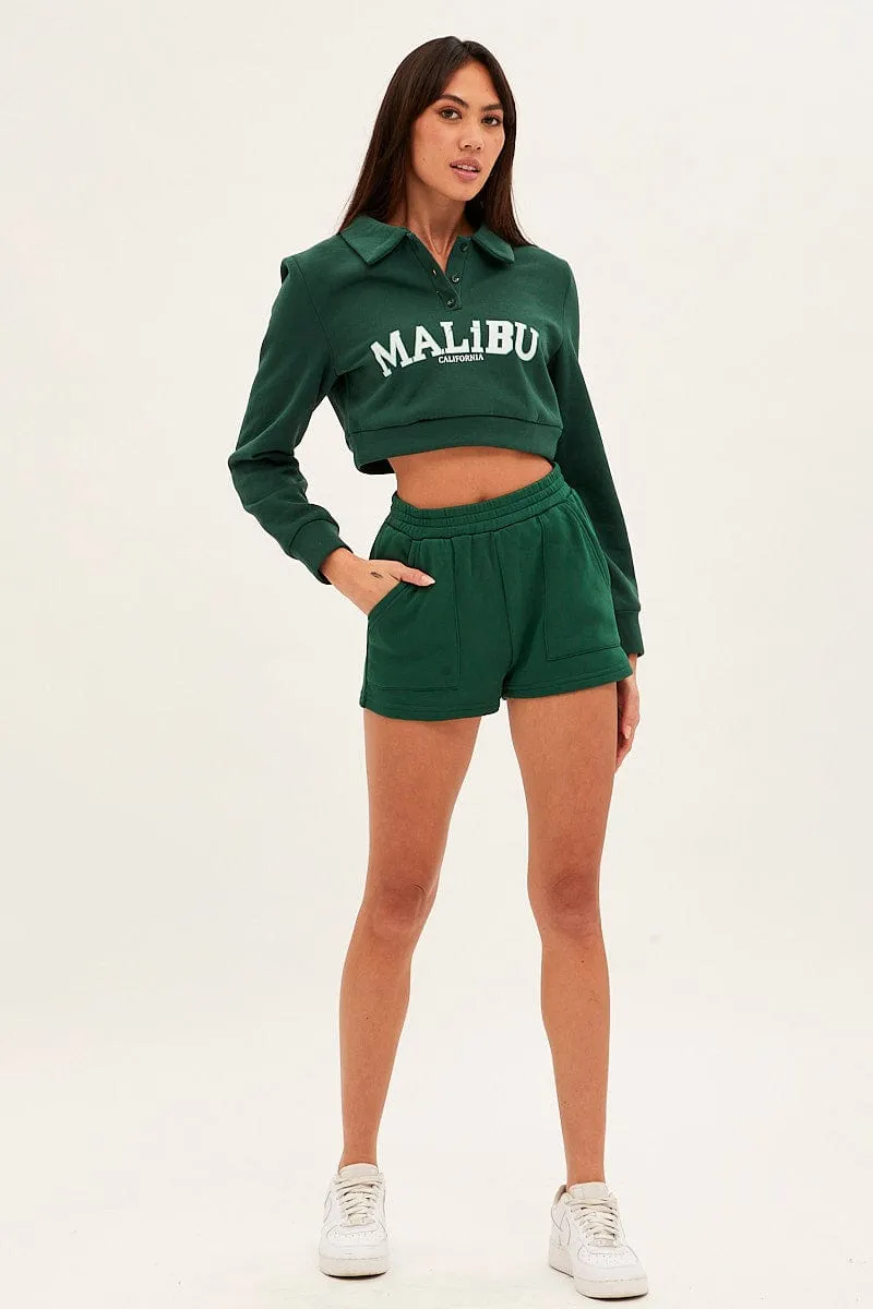 Green Sweater Shorts