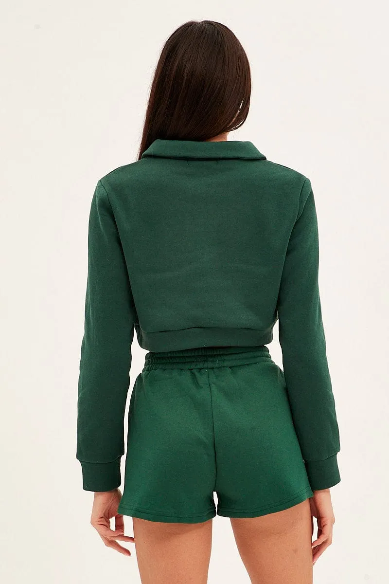 Green Sweater Shorts