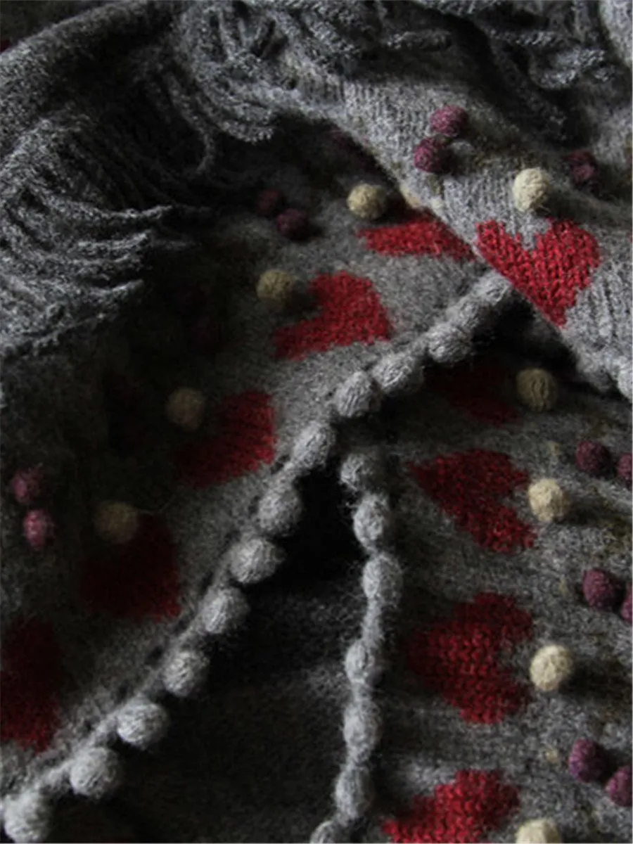 Grey autumn and winter fashion loose casual wool dress