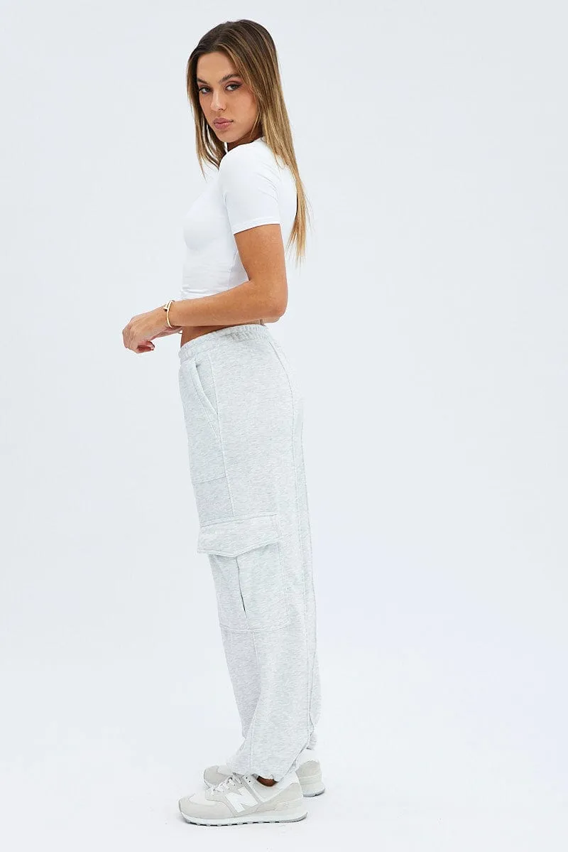 Grey Cargo Track Pants
