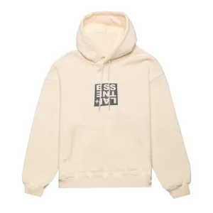 HOMME  'ESSENTIAL' Box Logo Hoodie Cream