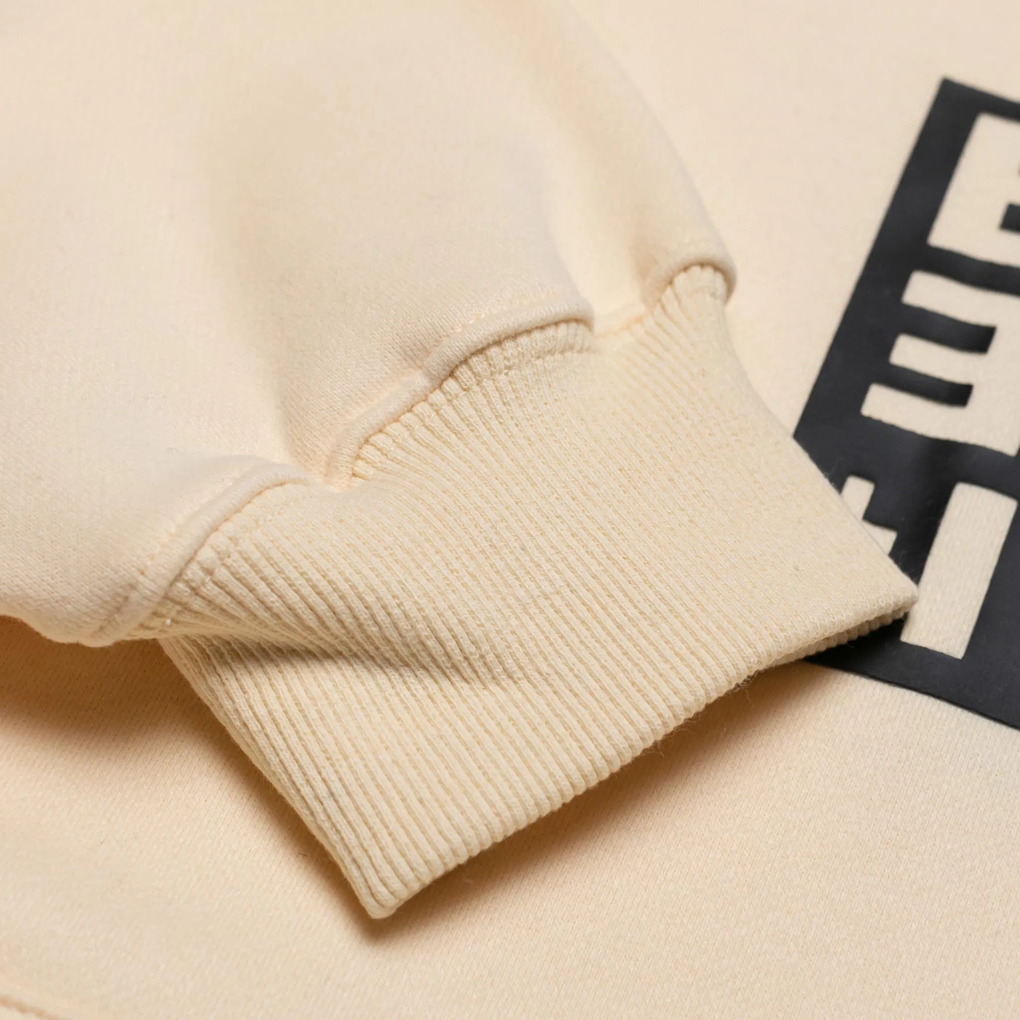 HOMME  'ESSENTIAL' Box Logo Hoodie Cream