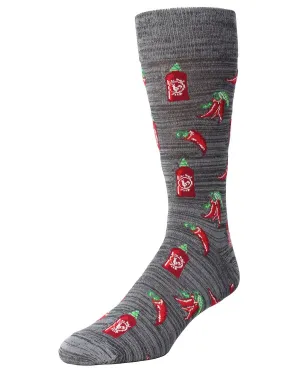 Hot Stuff Sriracha Bamboo Blend Men's Crew Socks