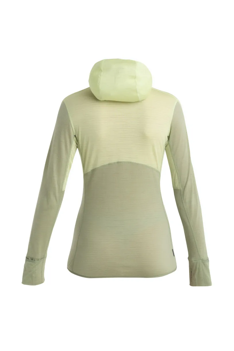 Icebreaker Women&#x27;s Merino 200 Realfleece™ Descender Long Sleeve Zip Hoodie Glazen/Lichen/Cb | Buy Icebreaker Women&#x27;s Merino 200 Realfleece™ Descender Long Sleeve Zip Hoodie Glazen/Lichen/Cb here | Outnorth