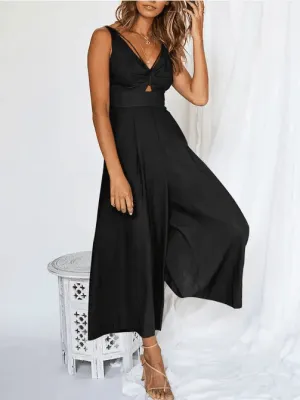 Ladies String Shoulder Overall Sleeveless Jumpsuit 2387#